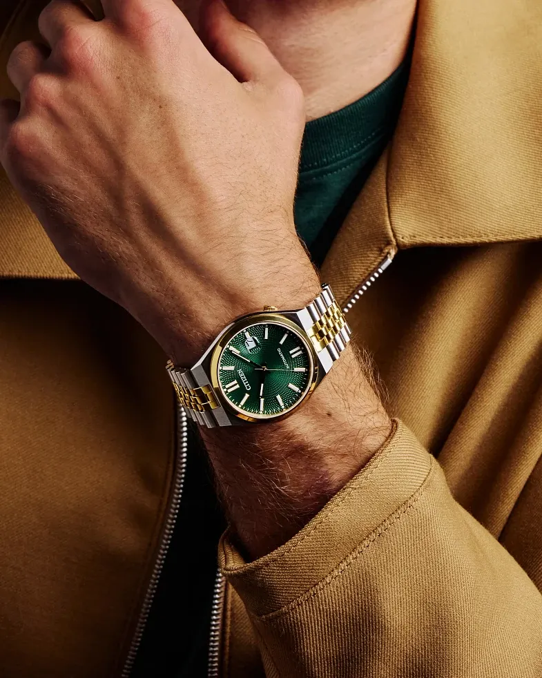 TSUYOSA 60 Green Dial Stainless Steel Bracelet NK0024-54X | CITIZEN